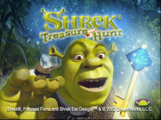 Shrek Treasure Hunt title screen for Playstation